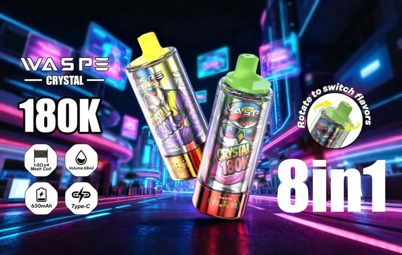 180k Vape Waspe Crystal 8 In 1 Disposable Device