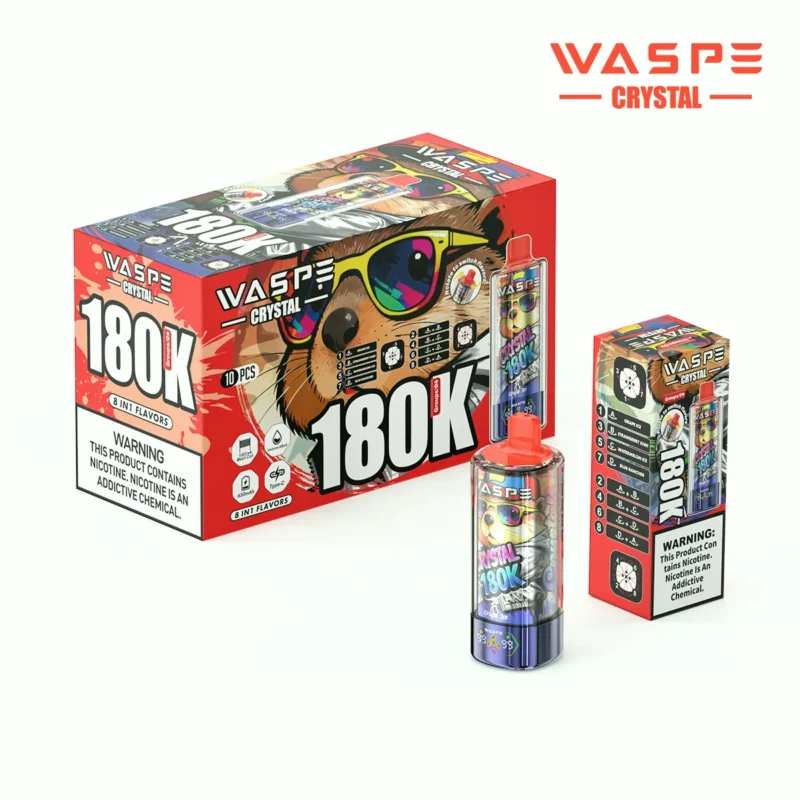 180k Vape Waspe Crystal 8 In 1 Flavors Einweg Grape Icestrawberry Kiwi Water Melon Ice Blue Rancher Disposable Device