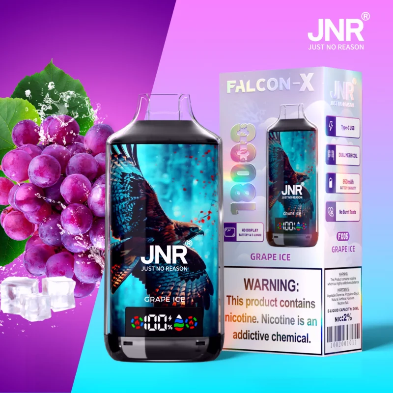 Jnr Falcon X 18000 18k Puffs Einweg Vape Grape Ice Disposable Device