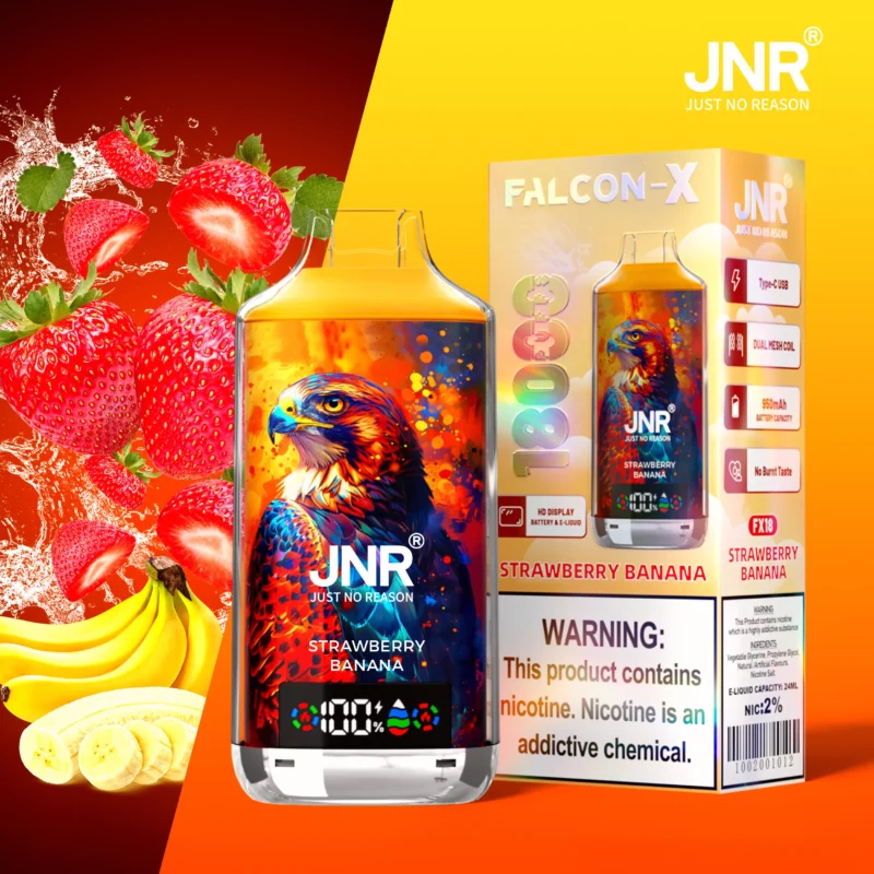 Jnr Falcon X 18000 18k Puffs Einweg Vape Strawberry Banana Disposable Device