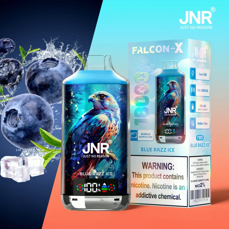 Jnr Falcon X 18000 Puffs Einweg Vape Blue Razz Ice Disposable Device