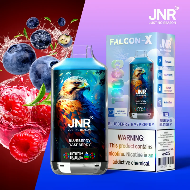 Jnr Falcon X 18000 Puffs Einweg Vape Blueberry Raspberry Disposable Device