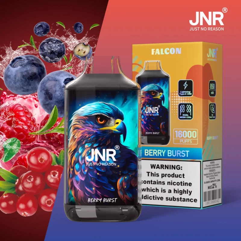 Jnr Falon 16,000 16k Puffs Disposable Vape Berry Burst Disposable Device