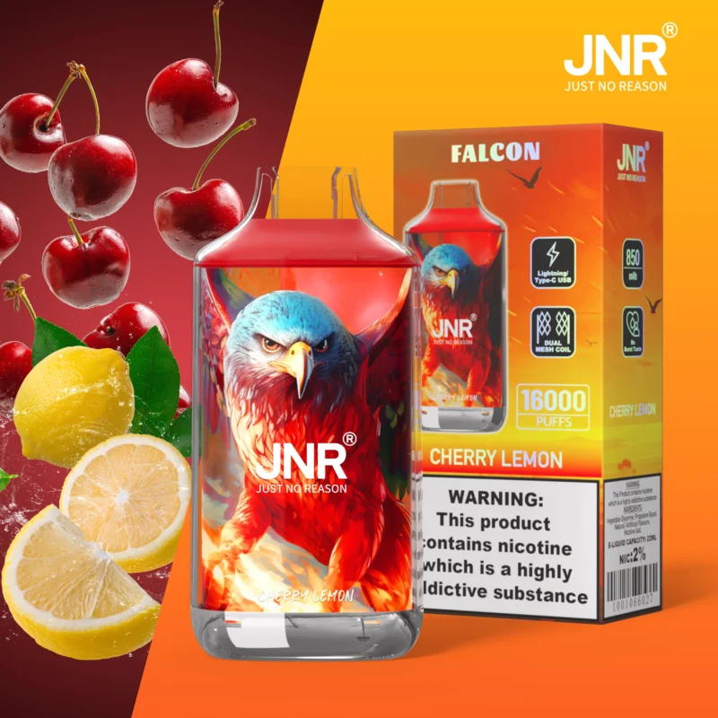 Jnr Falon 16,000 16k Puffs Disposable Vape Cherry Lemon Disposable Device