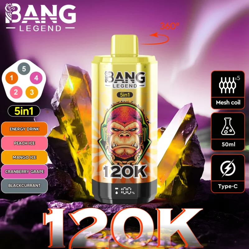 Puff 120k Bang Legend Disposable Vape Energy Drink Peach Ice Mango Cranberry Grape Blackcurrant.jpg Disposable Device