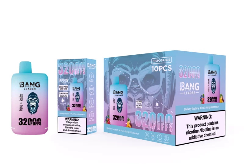 Puff 32k Bang Leader Puffs Einweg Vape Blueberry Raspberry Peach Mango Watermelon 2 Disposable Device