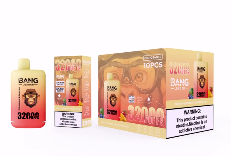 Puff 32k Bang Leader Puffs Einweg Vape Blueberry Watermelon Strawberry Mango 2 Disposable Device