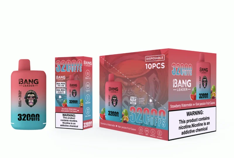 Puff 32k Bang Leader Puffs Einweg Vape Strawberry Watermelon Kiwi Passion Fruit Guava 2 Disposable Device