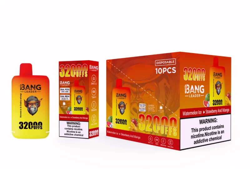 Puff 32k Bang Leader Puffs Einweg Vape Watermelon Ice Strawberry Mango 2 Disposable Device