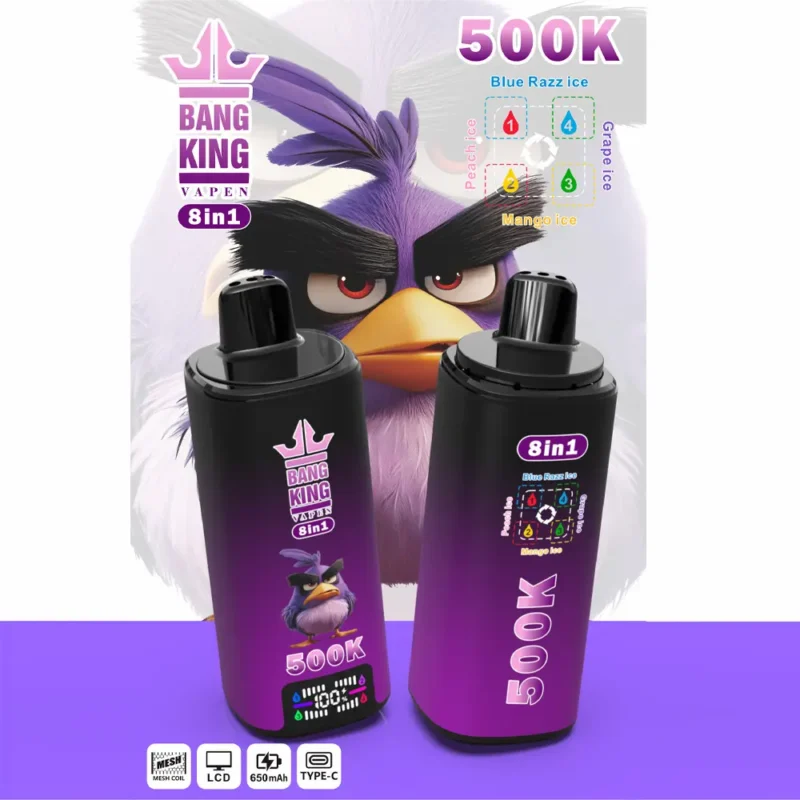 Puff 500k Bang King 500000 Puffs Einweg Vape Blue Razz Ice Peach Grape Mango Ice.jpg Disposable Device