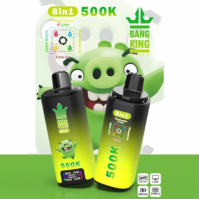 Puff 500k Bang King 500000 Puffs Einweg Vape Fizzy Lemon Lime Apple Mojito Pineapple Ice Cola Ice.jpg Disposable Device