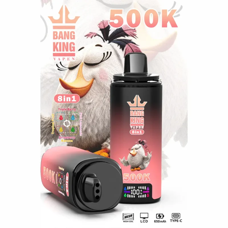 Puff 500k Bang King 500000 Puffs Einweg Vape Triple Berry Tropical Fruit Strawberry Banana Pink Lemonade.jpg Disposable