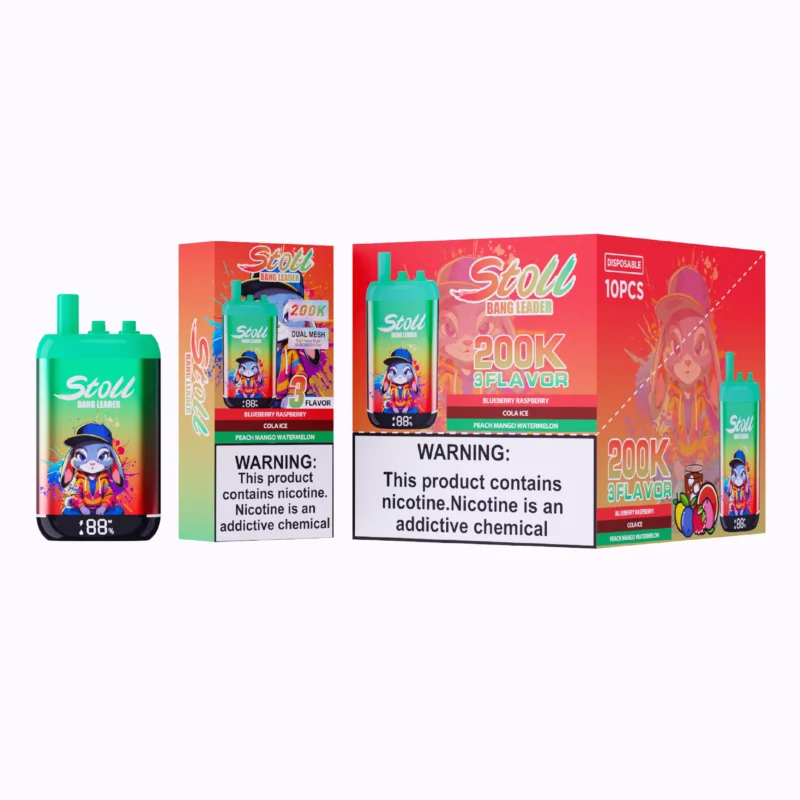 Stoll Bang Leader 200k Puffs Einweg Vape 3 In 1 Flavors – 110000 Puffar Blueberry Raspberry Cola Ice Peach Mango Waterme