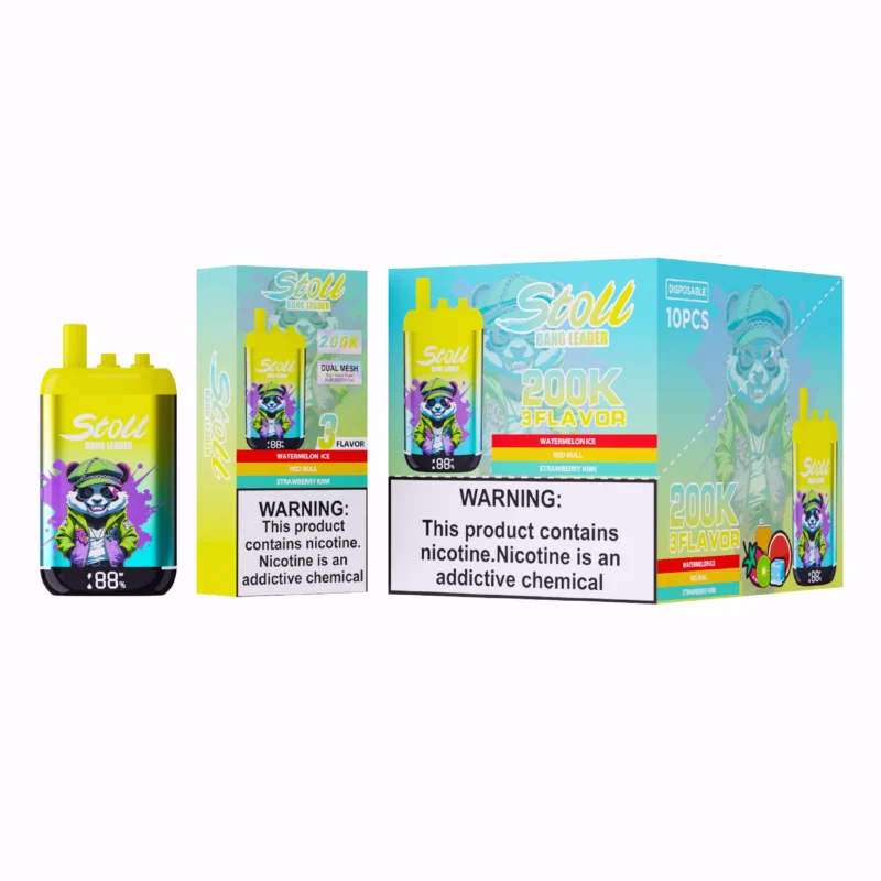 Stoll Bang Leader 200kpuffs Einweg Vape 3 In 1 Flavors Watermelon Ice Red Bull Strawberry Kiwi Disposable Device