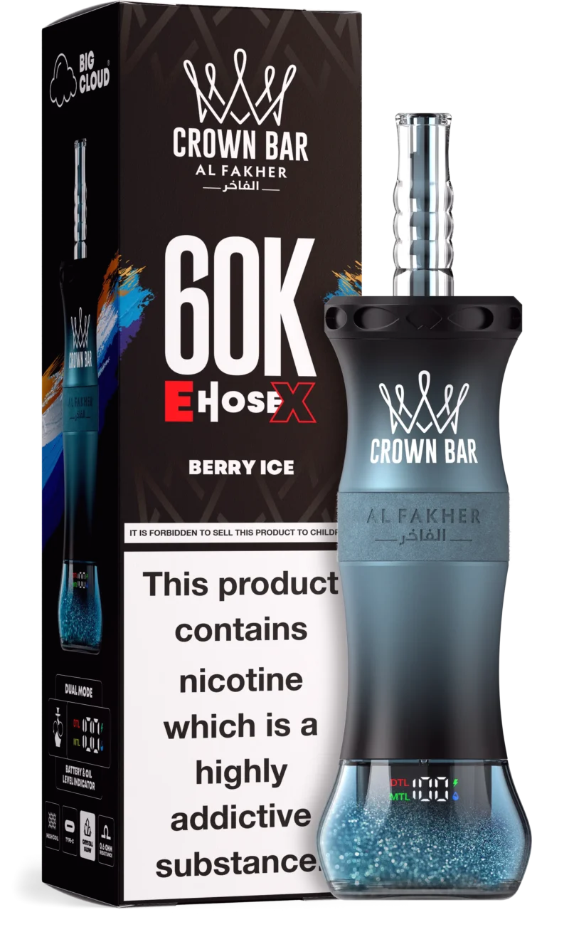 Al Fakher Crown Bar E Pipe X 60,000 Puffs Berry Ice Disposable Vape Device