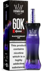 Al Fakher Crown Bar E Cartridge, 60,000 Puffs, Disposable Vape, Blackcurrant Ice, Disposable Device