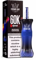 Al Fakher Crown Bar E Cartridge, 60,000 Puffs, Disposable Vape, Blue Razz Lemonade, Disposable Device