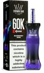 Al Fakher Crown Bar E Cartridge, 60,000 Puffs, Disposable Vape, Blueberry Gum, Disposable Device