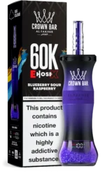 Al Fakher Crown Bar E Pipe X 60,000 Puffs Disposable Vape Blueberry Sour Raspberry Disposable Device