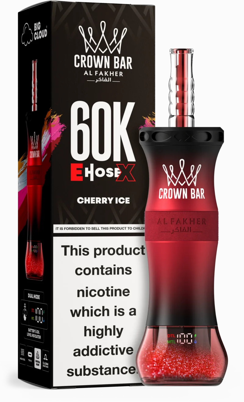 Al Fakher Crown Bar E Cartridge x 60,000 Puffs Cherry Ice Disposable Vape Device