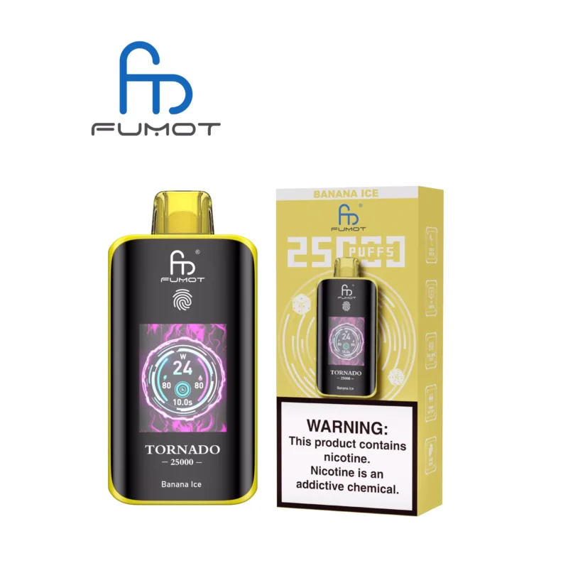 Fumot Tornado 25000 25k Puffs Einweg Vape Banana Ice 3 Disposable Device
