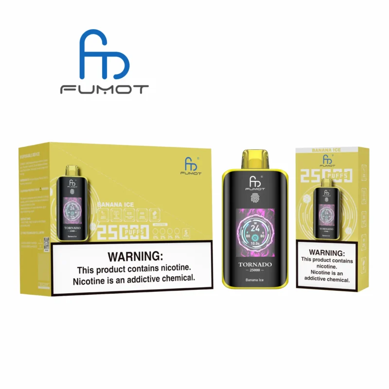 Fumot Tornado 25000 25k Puffs Einweg Vape Banana Ice 4 Disposable Device