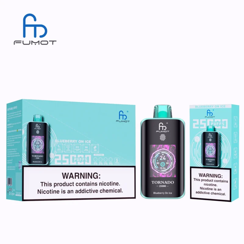 Fumot Tornado 25000 25k Puffs Einweg Vape Blueberry On Lce 3 Disposable Device