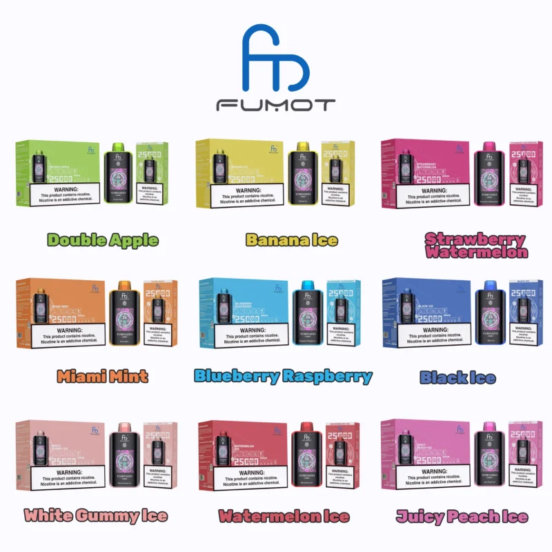 Fumot Tornado 25000 25k Puffs Einweg Vape Flavor List Disposable Device