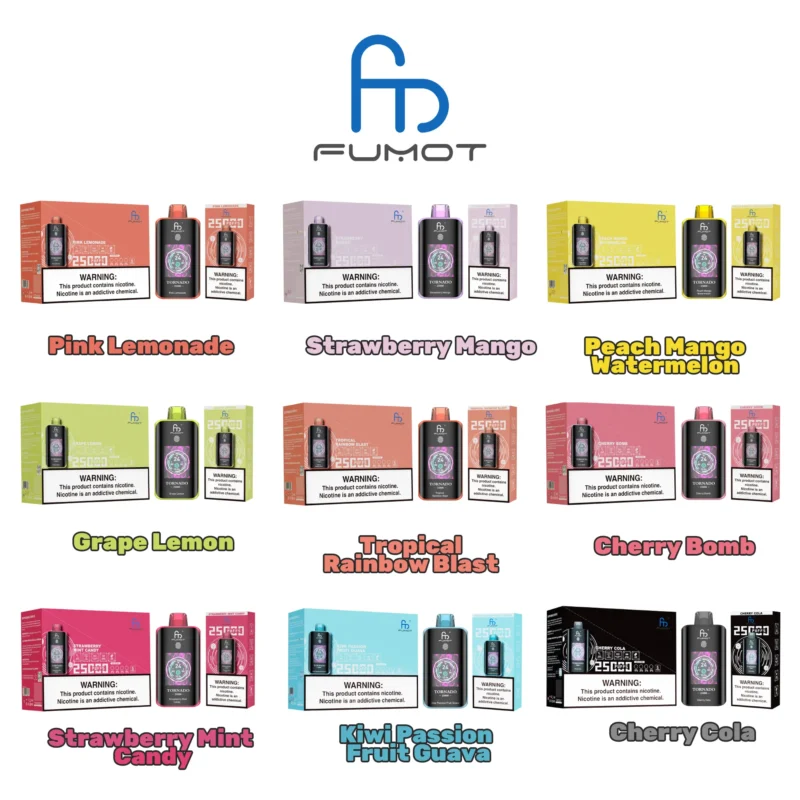 Fumot Tornado 25000 25k Puffs Einweg Vape Flavor Lsit Disposable Device