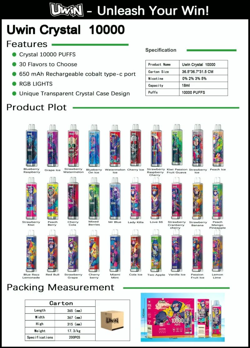 Uwin Crystal 10000 Puffs Einweg Vape Disposable Device