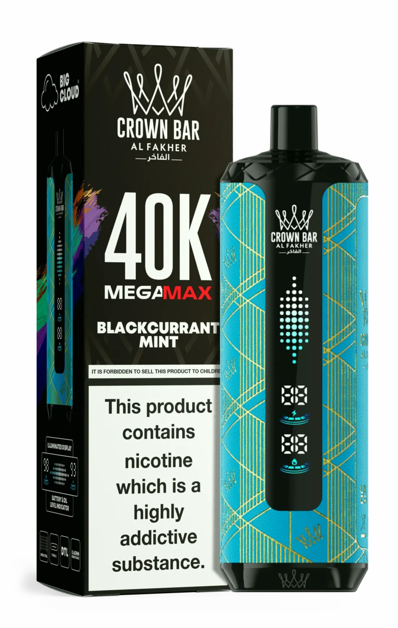 Al Fakher Mega Max 40000 Puffs Einweg Vape Blackcurrant Mint Disposable Device