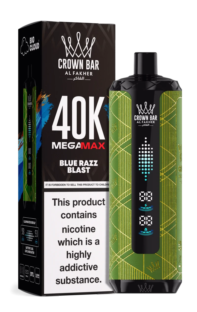 Al Fakher Mega Max 40000 Puffs Einweg Vape Blue Razz Blast Disposable Device