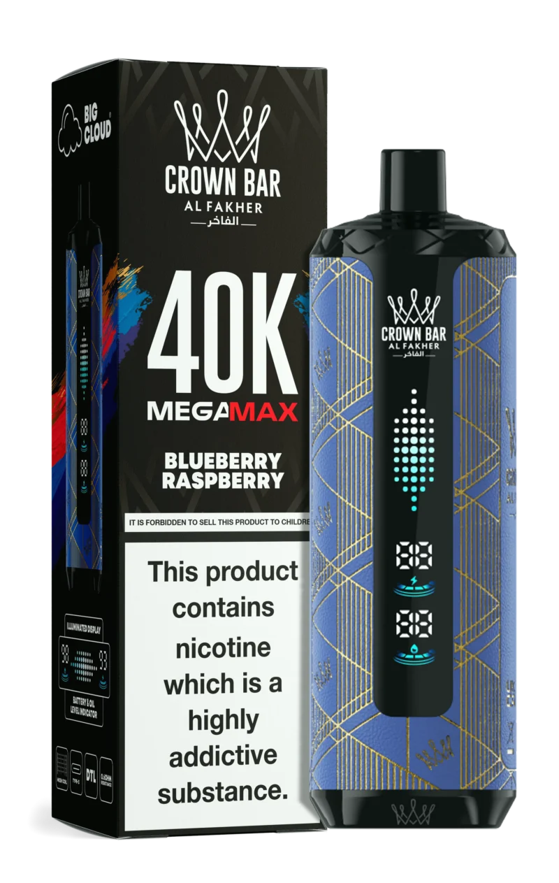 Al Fakher Mega Max 40000 Puffs Einweg Vape Blueberry Raspberry Disposable Device