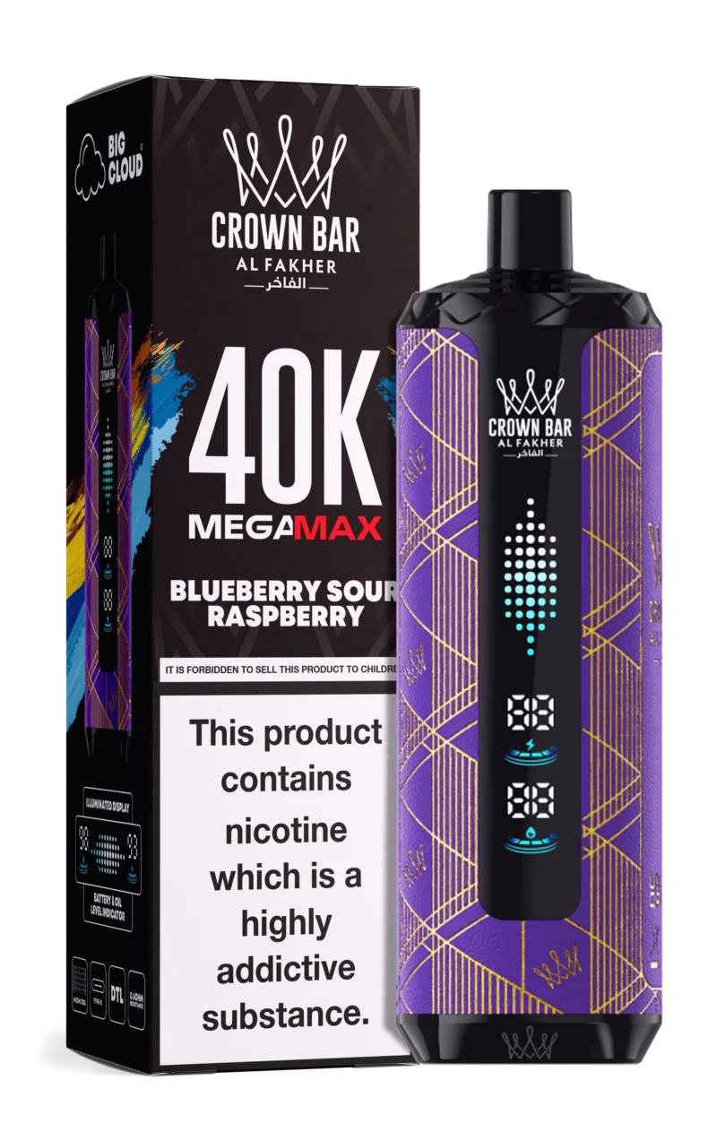 Al Fakher Mega Max 40000 Puffs Einweg Vape Blueberry Sour Raspberry Disposable Device