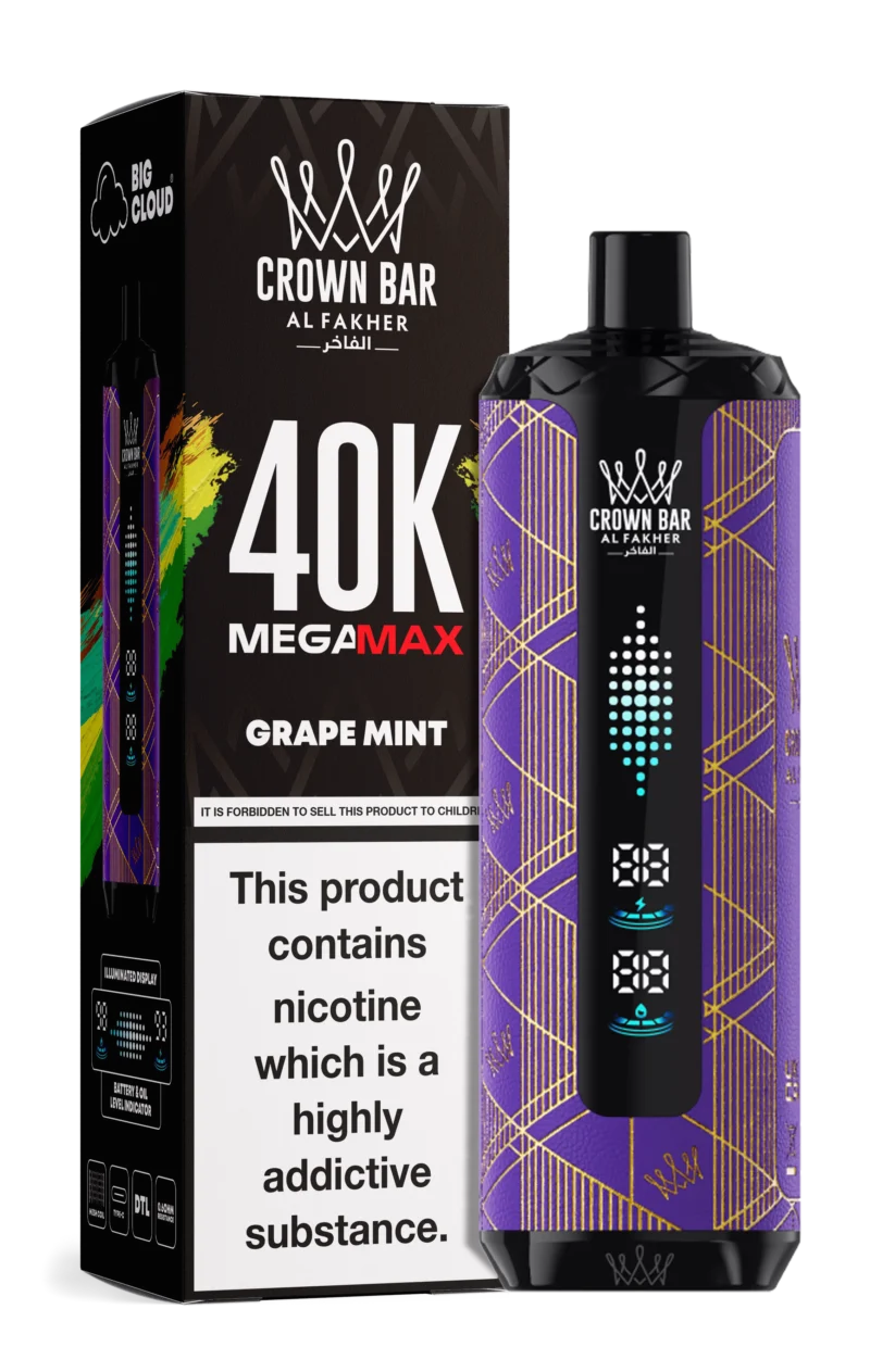Al Fakher Mega Max 40000 Puffs Einweg Vape Grape Mint Disposable Device