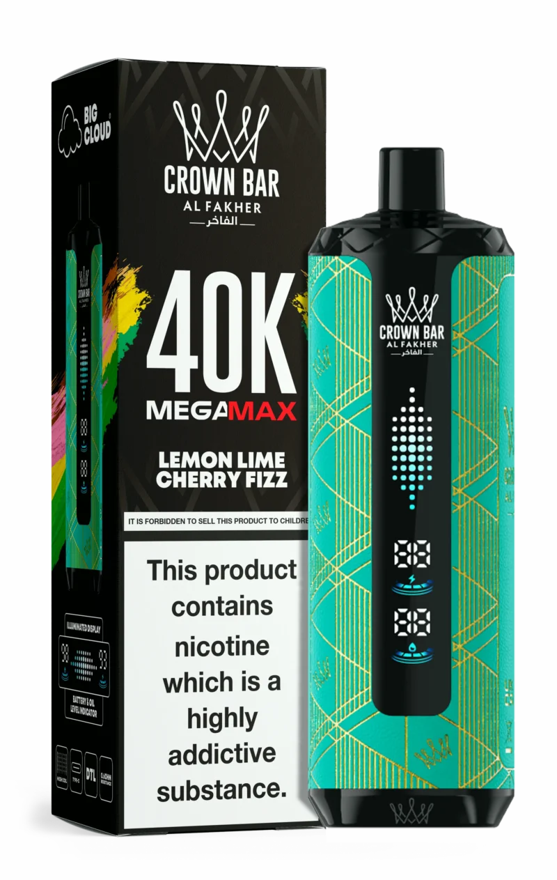 Al Fakher Mega Max 40000 Puffs Einweg Vape Lemon Lime Cherry Fizz Disposable Device