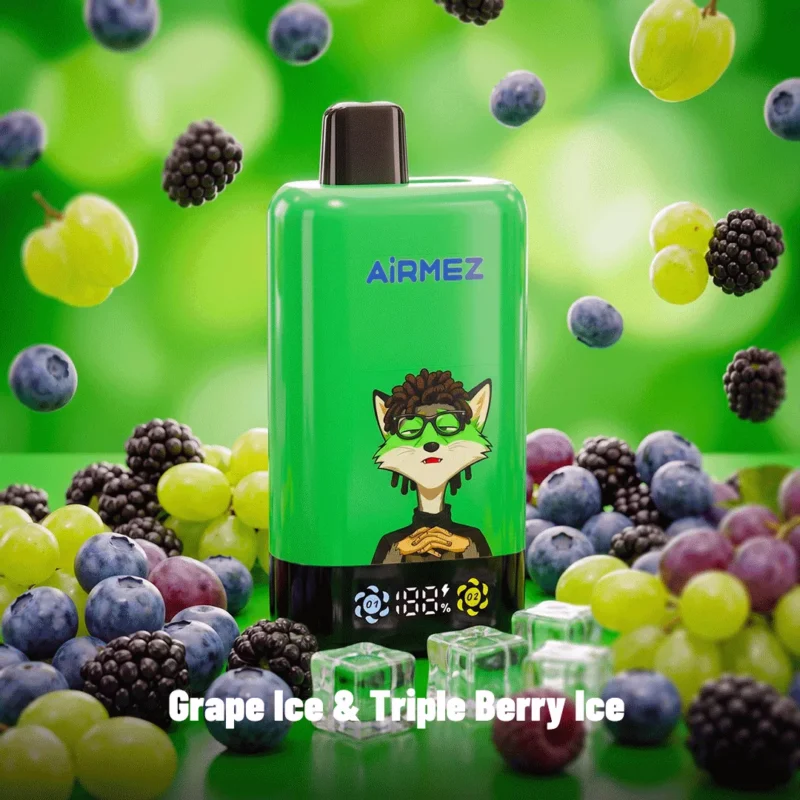 Airmez Fox 2 In 1 Pro 80k Puffs Einweg Vape Grape Ice Triple Berry Disposable Device