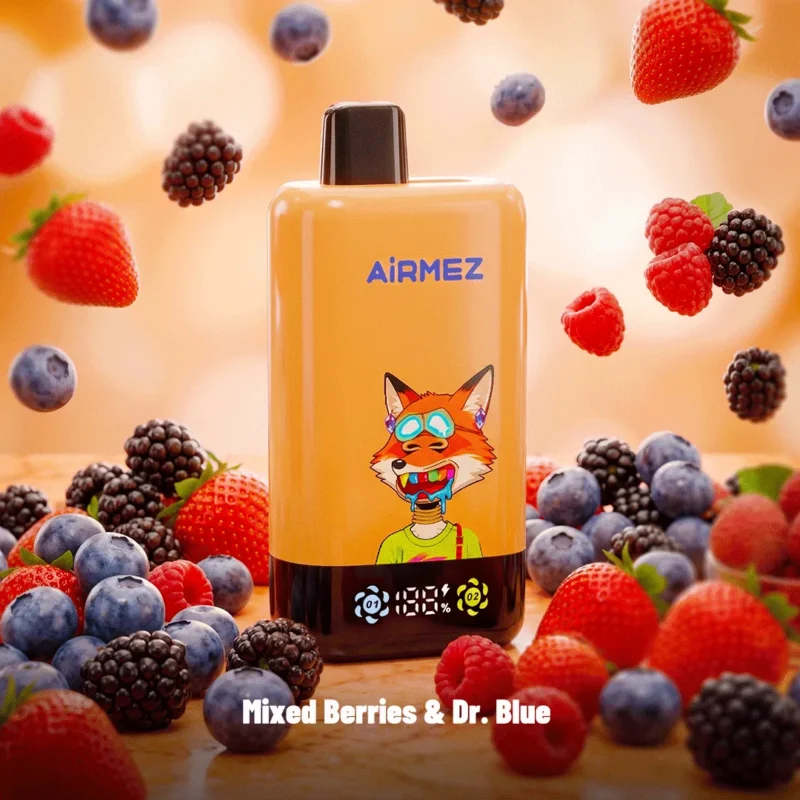 Airmez Fox 2 In 1 Pro 80k Puffs Einweg Vape Mixed Berries Dr. Blue Disposable Device