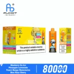 Fumot Eco 80k 80000k Puffs Einweg Vape Blueberry On Ice Pineapple Lemonade Peach Mango Watermelon Blue Razz Cherry Dispo