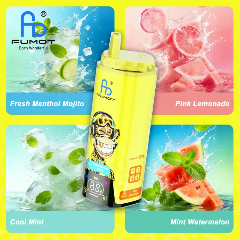 Fumot Eco 80k 80000k Puffs Einweg Vape Fresh Menthol Mojito Pink Lemonade Cool Mint Watermelon 3 Disposable Device