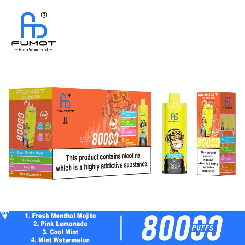 Fumot Eco 80k 80000k Puffs Einweg Vape Fresh Menthol Mojito Pink Lemonade Cool Mint Watermelon Disposable Device