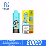 Fumot Eco 80k 80000k Puffs Einweg Vape Grape Burst Blueberry Sour Raspberry Strawberry Cherry Ice 3 Disposable Device
