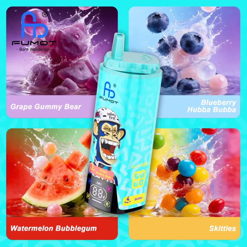 Fumot Eco 80k 80000k Puffs Einweg Vape Grape Gummy Bear Blueberry Hubba Bubba Watermelon Bubblegum Skittles 3