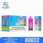 Fumot Eco 80k 80000k Puffs Einweg Vape Magic Love Kiwi Passion Fruit Guava Dragonfruit Raspberry Lemon Lime Disposable D