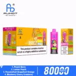 Fumot Eco 80k 80000k Puffs Einweg Vape Peach Berry Lemon Passionfruit Grapefruit Orange Blueberry Cherry Cranberry Dispo