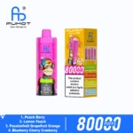 Fumot Eco 80k 80000k Puffs Einweg Vape Peach Berry Lemon Passionfruit Grapefruit Orange Blueberry Cherry Cranberry 2 Dis