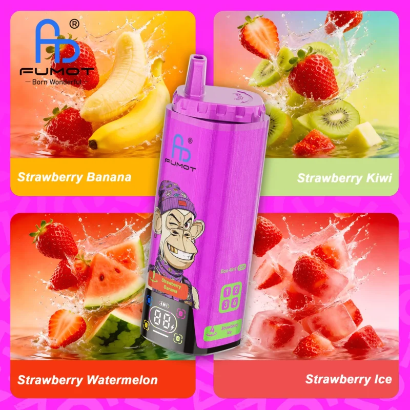 Fumot Eco 80k 80000k Puffs Einweg Vape Strawberry Banana Kiwi Watermelon Ice 2 Disposable Device