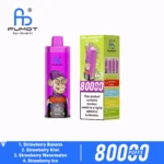 Fumot Eco 80k 80000k Puffs Einweg Vape Strawberry Banana Kiwi Watermelon Ice 3 Disposable Device