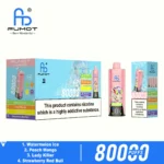 Fumot Eco 80k 80000k Puffs Einweg Vape Watermelon Ice Peach Mango Lady Killer Strawberry Red Bull Disposable Device