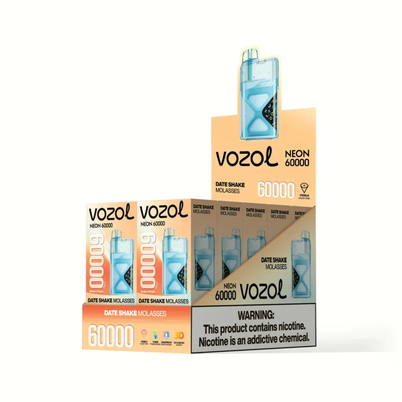 Vozol Neon 60,000 60k Puffs Disposable Vape Date Shake Molasses Disposable Device